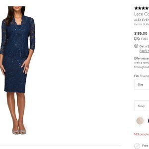 New - Mother of the Bride AlexEvenings dress sz 8